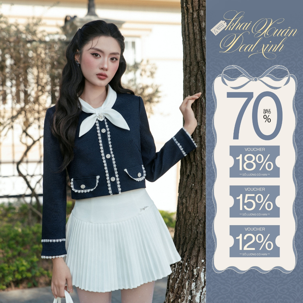 ZAMY SHOP - ÁO TK dạ cổ chéo pha trắng nữ tiểu thư thanh lịch đi chơi, đi làm, dạo phố cực xinh