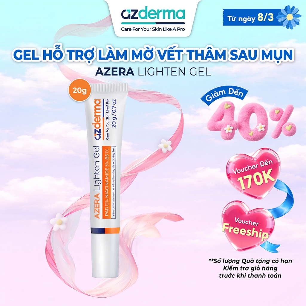 [Chính hãng] Gel giúp hỗ trợ mờ thâm mụn hỗ trợ làm sáng giúp đều màu làn da và dưỡng ẩm Azera Light