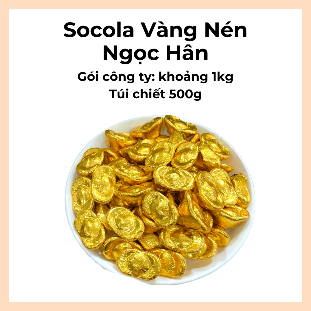 Socola Thỏi Vàng Thần Tài, Ngọc Hân, 1 Gói Khoảng 1KG - Date Mới