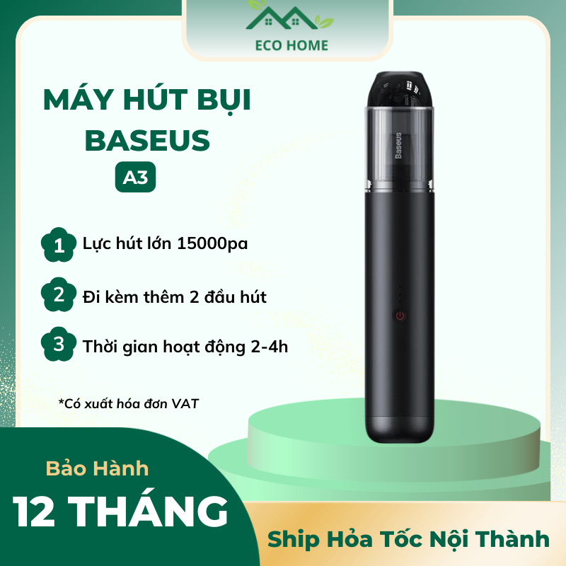 Máy Hút Bụi Cầm Tay Baseus A3 - Hàng Chính Hãng - Bảo Hành 12 Tháng