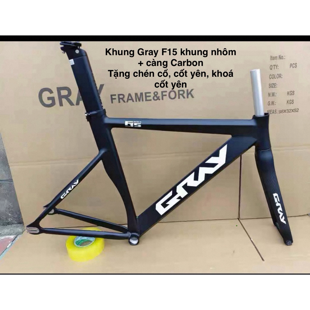 (có sẵn) khung Gray F15 càng carbon hàng chính hãng real.