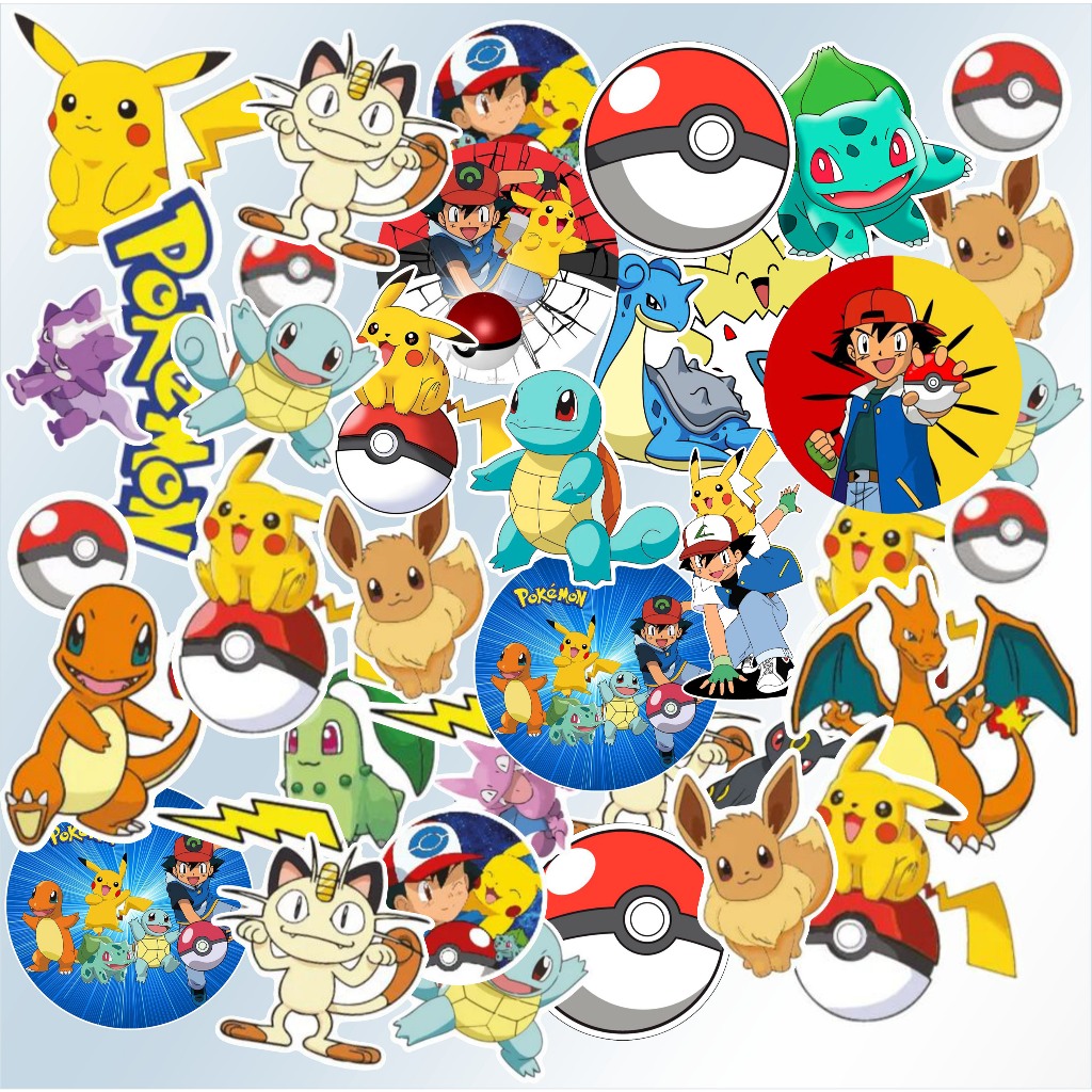 [Set 50 cái] Stickers Pokemon , Stickers Anime , dán laptop , điện thoại , decor ...
