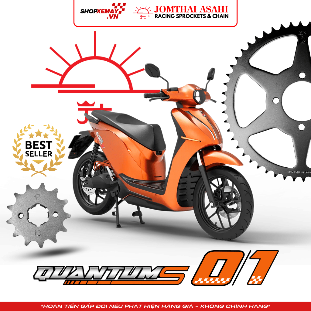 [Made in Thailand] Nhông Sên Dĩa DATBIKE Quantum S & S1 Jomthai Asahi | Chuẩn 428 | Quantum S0/S1 | 
