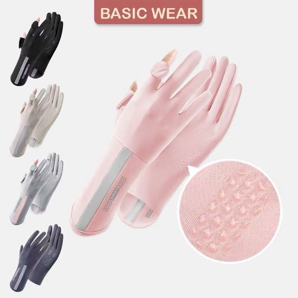 Bao Tay Nữ Chống Nắng UV Mát Lạnh Đệm Silicon Chống Tuột Upper You, Mở Đầu Ngón Tay -N4