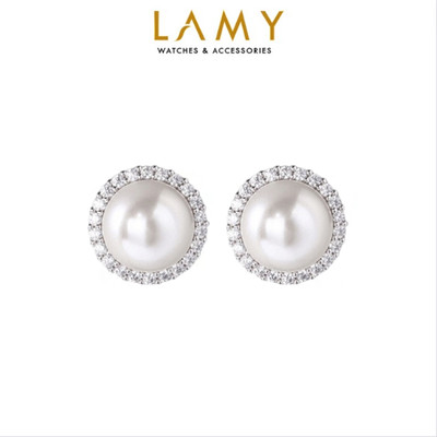 Khuyên tai bạc nữ LAMY Elegant Pearl Silver Earings 3193