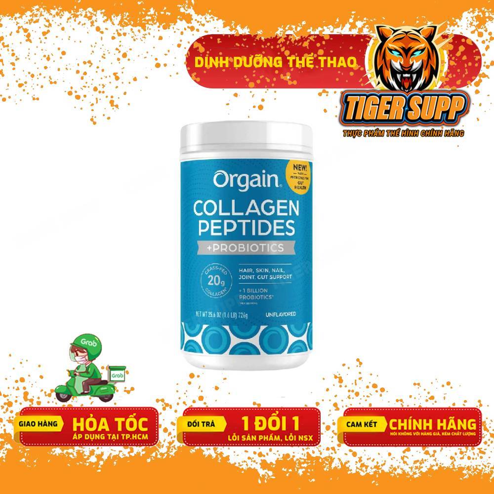 Orgain Collagen Peptides + Probiotics 726g – Bổ Sung Collagen & Lợi Khuẩn