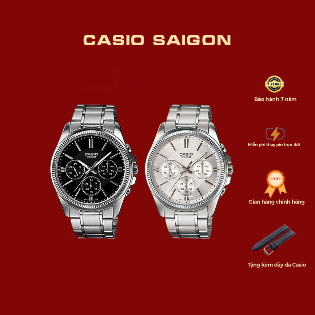 (Chính Hãng) Casio Nam MTP 1375D Nam Thép Không Gỉ Size 42mm - Bảo Hành 7 Năm