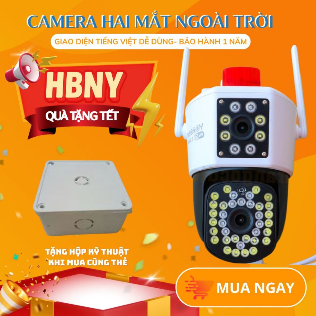(Tặng hộp kĩ thuật )Camera wifi 2 mắt Yoosee góc rộng siêu nét P31 ngoài trời đàm thoại 2 chiều