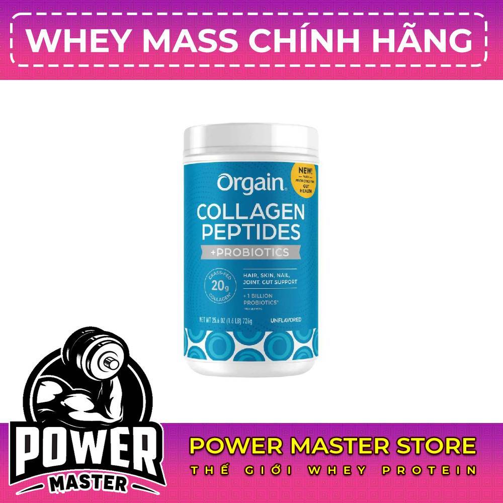 Orgain Collagen Probiotics 726g – Collagen Peptides Hỗ Trợ Da Tóc
