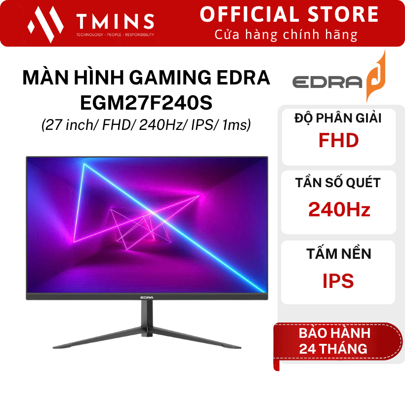 Màn hình gaming EDRA EGM27F240S (27 inch/ FHD/ 240Hz/ IPS/ 1ms) - Hàng chính hãng