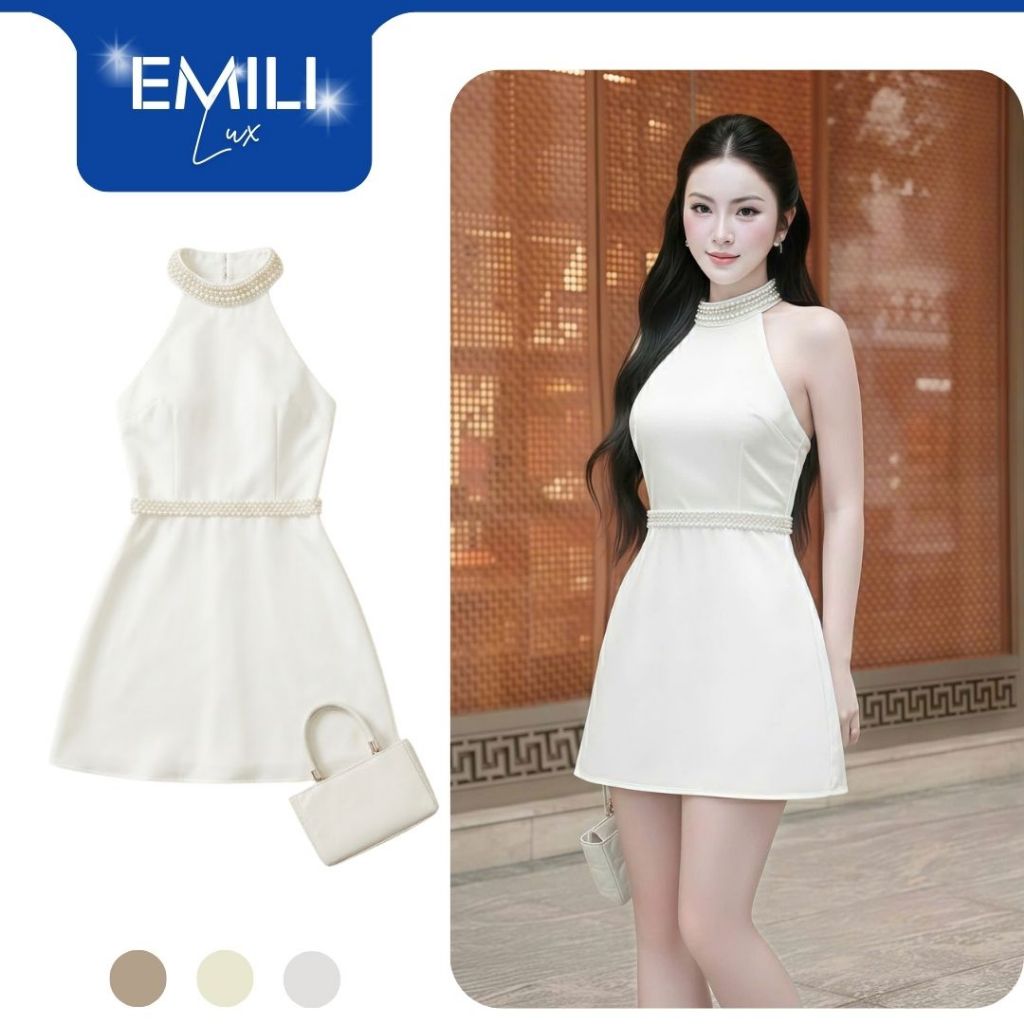 Váy body sát nách dáng ngắn Emili váy body phối đá kiểu nữ đi tiêc [V286]