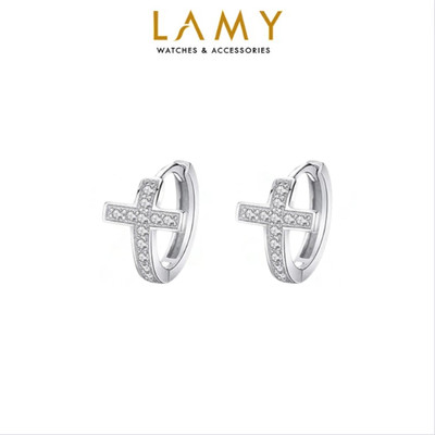 Khuyên tai bạc nữ LAMY T-Shape Earings 3166 - Khuyên tai bạc ta