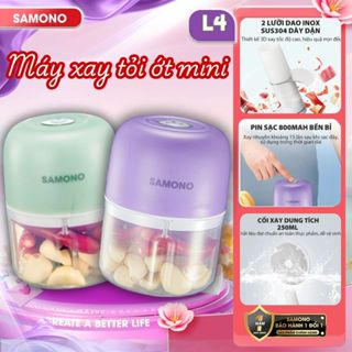 (BH 1 năm) Máy xay tỏi ớt cầm tay Samono SW-L4  250ml 30w không dây, dung lượng pin sạc 800 mAh, cổng type C