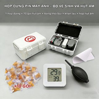 Hộp Đựng Pin & Thẻ Nhớ Máy Ảnh  4 Ngăn Chia SD/TF/CF  Chống Sốc & Nước  Dùng Cho Tất Cả Dòng Máy