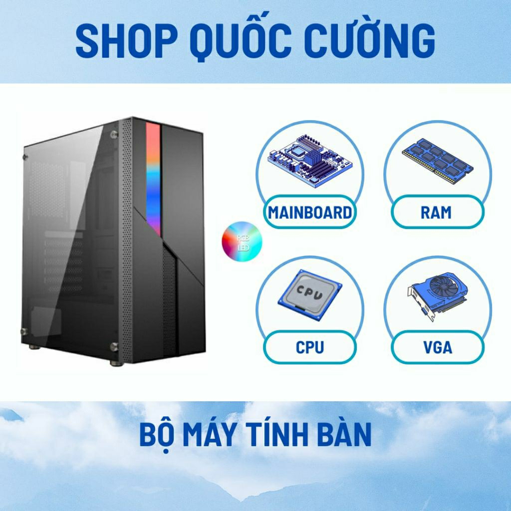 Bộ máy tính bàn game nhẹ I7-7700-H110-16GB-256GB-600W. kèm theo vga tuỳ chọn. hàng new bảo theo từng