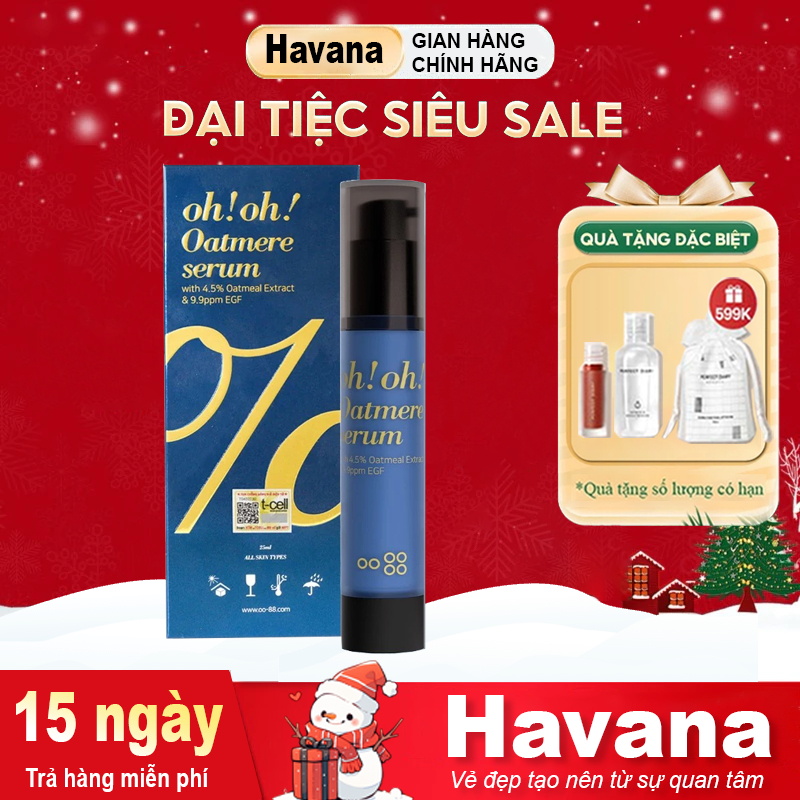 Tinh chất oh!oh! Oatmere Serum 25ml phục hồi tái tạo & làm dịu da chuyên sâu | Havana