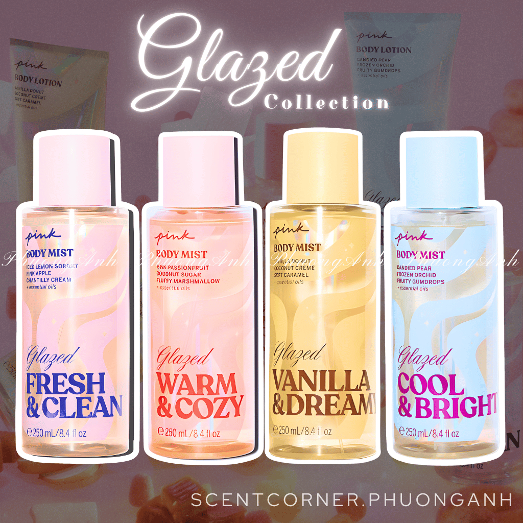 [GLAZED] Warm & Cozy |Fresh & Clean |Cool & Bright | Bộ sản phẩm Body Mist - Lotion