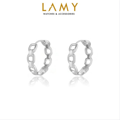 Khuyên tai nam nữ LAMY X-O Deluxe Chain Link Silver Earrings 3275 - Khuyên tai bạc cao cấp