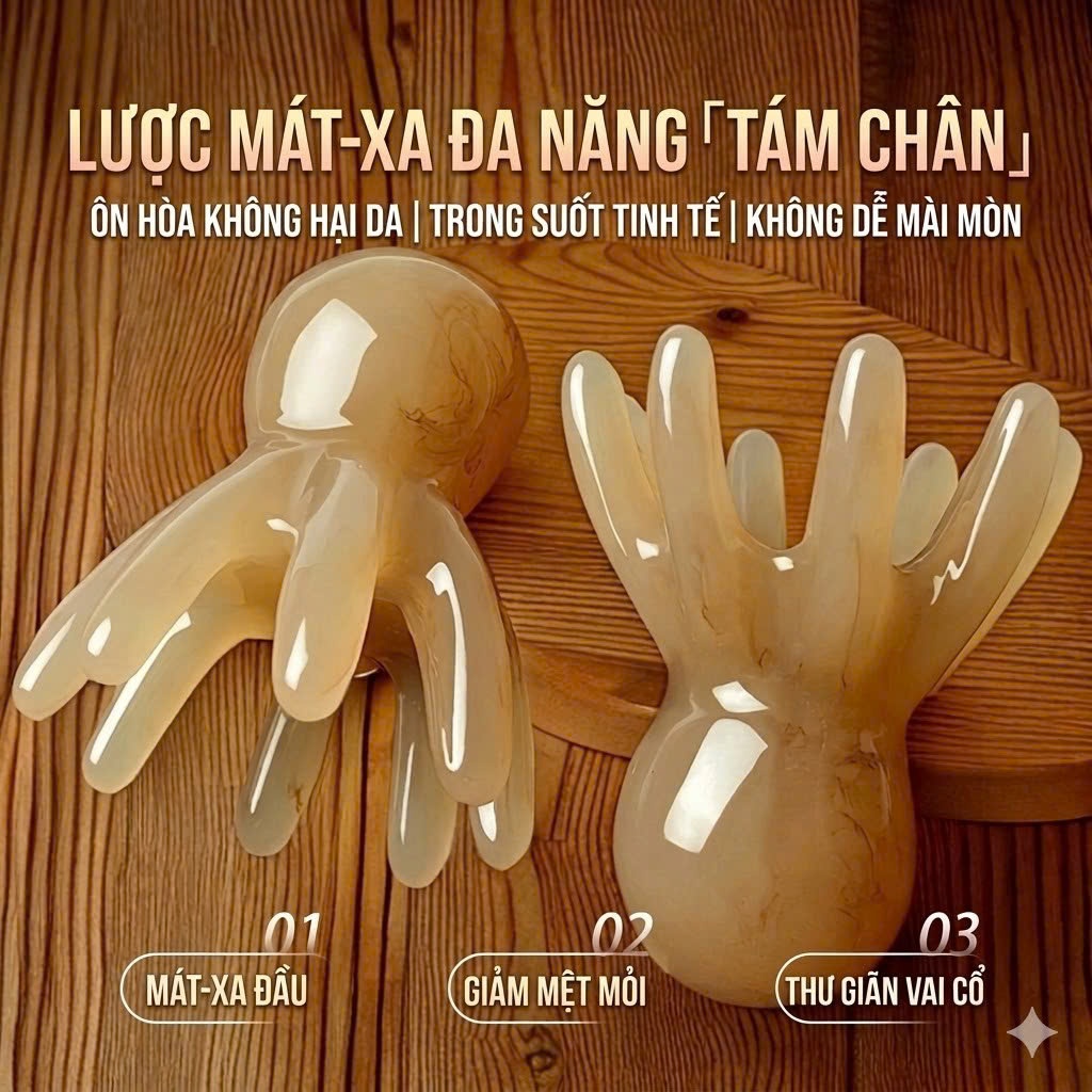 Cây massage da đầu hình bạch tuộc giúp thư giãn, kích thích tuần hoàn máu