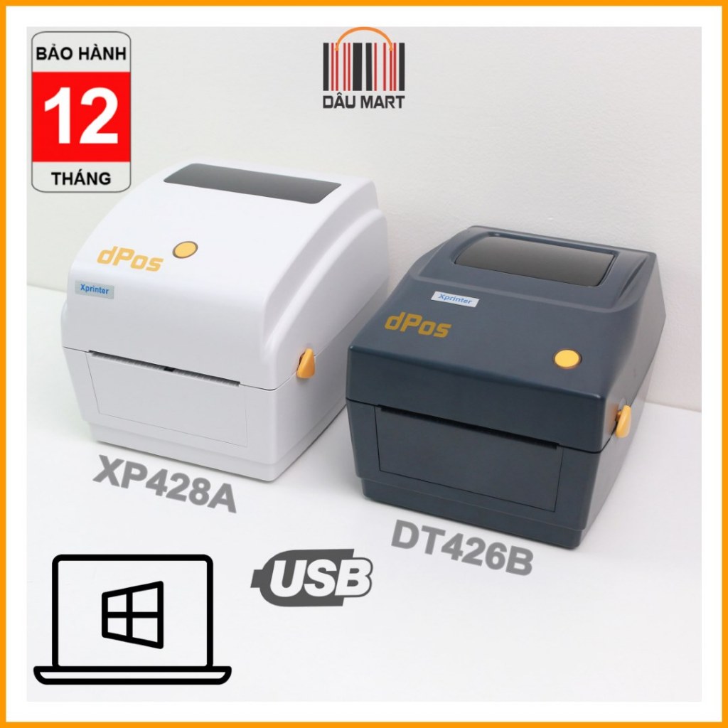 Máy in đơn hàng TMĐT dPos XP428A - DT426B - XP470B Kết nối USB và LAN in mã vạch Minicode phiếu giao