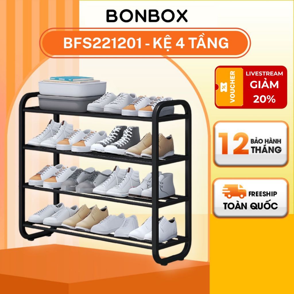 Kệ Để Giày, Kệ Dép 3,4,5 Tầng BONBOX BFS221201 Thông Minh Gọn Nhẹ Chắc Chắn Chịu Tải Lớn Không Rung Lắc Dễ Dàng Lắp Ráp