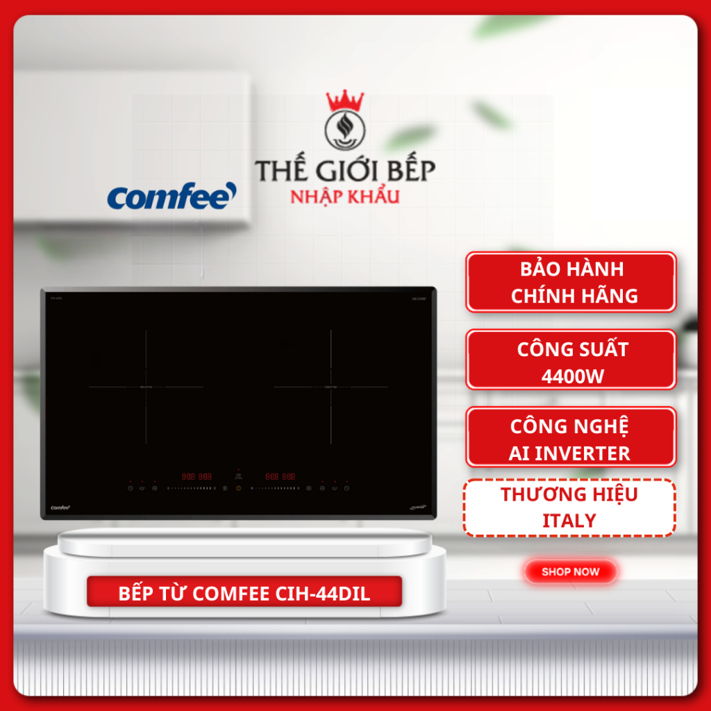 Bếp từ thông minh COMFEE CIH-44DIL – AI Inverter tiết kiệm điện, Booster 2500W