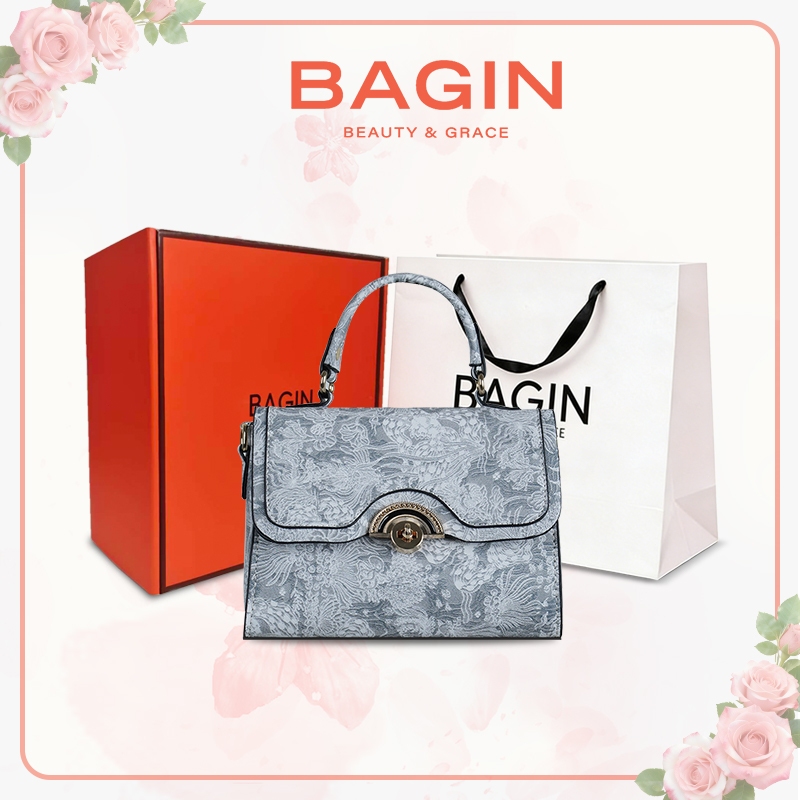 BAGIN Túi Quai Xách Nữ  Họa Tiết Thêu Sang Trọng Có Quai Tặng Quà Tặng Cho Mẹ