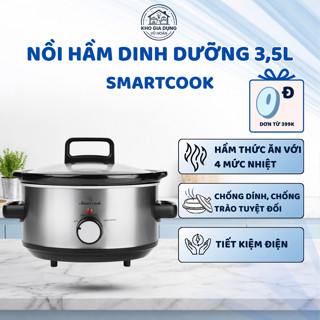Nồi Hầm Dinh Dưỡng Nồi Nấu Chậm Smartcook 3.5L EDA-0833, Nấu Cháo Súp Hầm Xương Tiện Lợi
