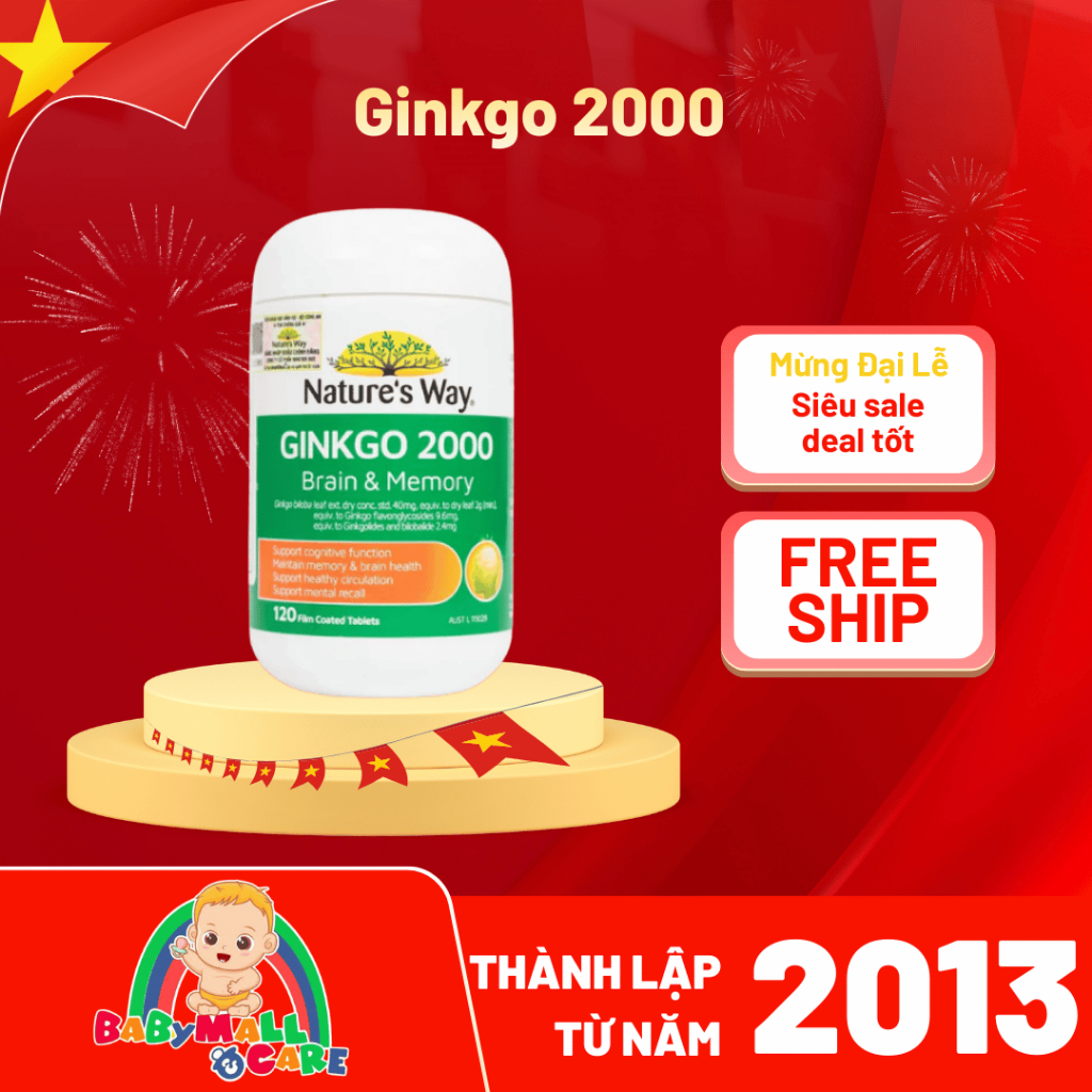 Ginkgo 2000 Brain & Memory Tăng Cường Trí Nhớ 120 Viên | Babymall & Care