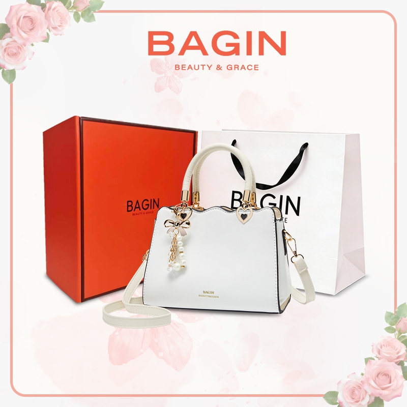 BAGIN Túi Xách Chéo Nữ Da Chống Cao Cấp Trang Trí Vòng Đáo Văn Phòng Thời Trang Tặng Cho Mẹ