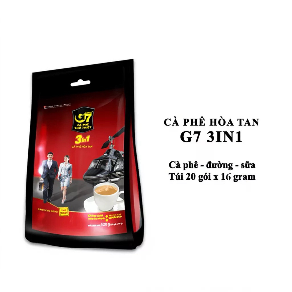 Trung Nguyên Legend - Cà phê sữa hòa tan G7 3in1 - Bịch 20 sachets x 16gr (gói vuông)