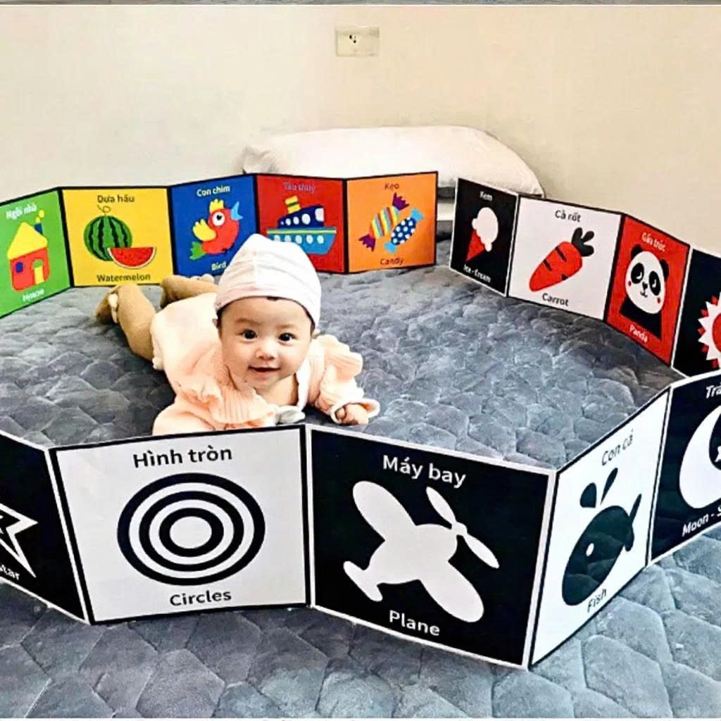 COMBO 3 Bộ Tranh Kích Thích Thị Giác TNBOOKS Cho Bé Từ 0 - 12 Tháng