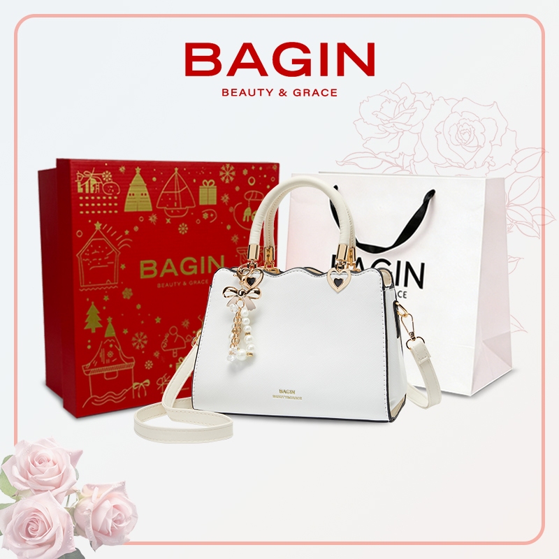 BAGIN Túi Xách Chéo Nữ Da Chống Cao Cấp Trang Trí Vòng Đáo Văn Phòng Thời Trang Tặng