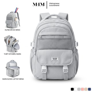 Balo đi học nhiều ngăn M4M MILLION Backpack BM007 Cặp nữ nam đựng laptop 15.6 inch vải chống nước