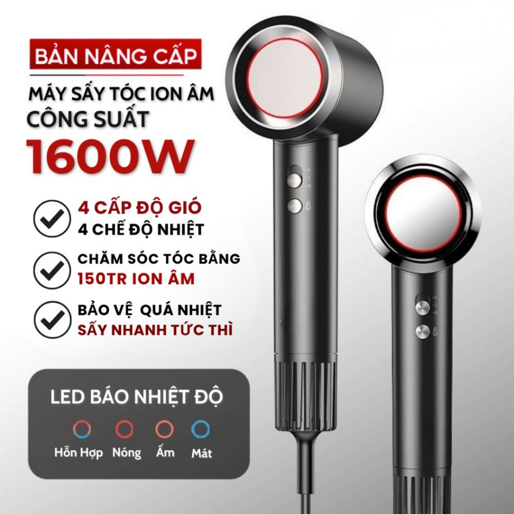 [ THẺ TRÚNG THƯỞNG ] Máy Sấy Tóc Bản Cao Cấp, Tốc Độ Gió 110.000 Vòng/Phút, Công Suất Lớn Chăm Sóc Bằng Ion Âm