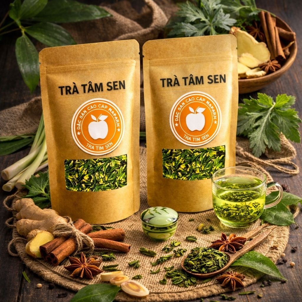 1kg trà tâm sen khô Tuệ Linh – Thảo mộc tự nhiên, hương thơm dịu, dễ pha uống hàng ngày