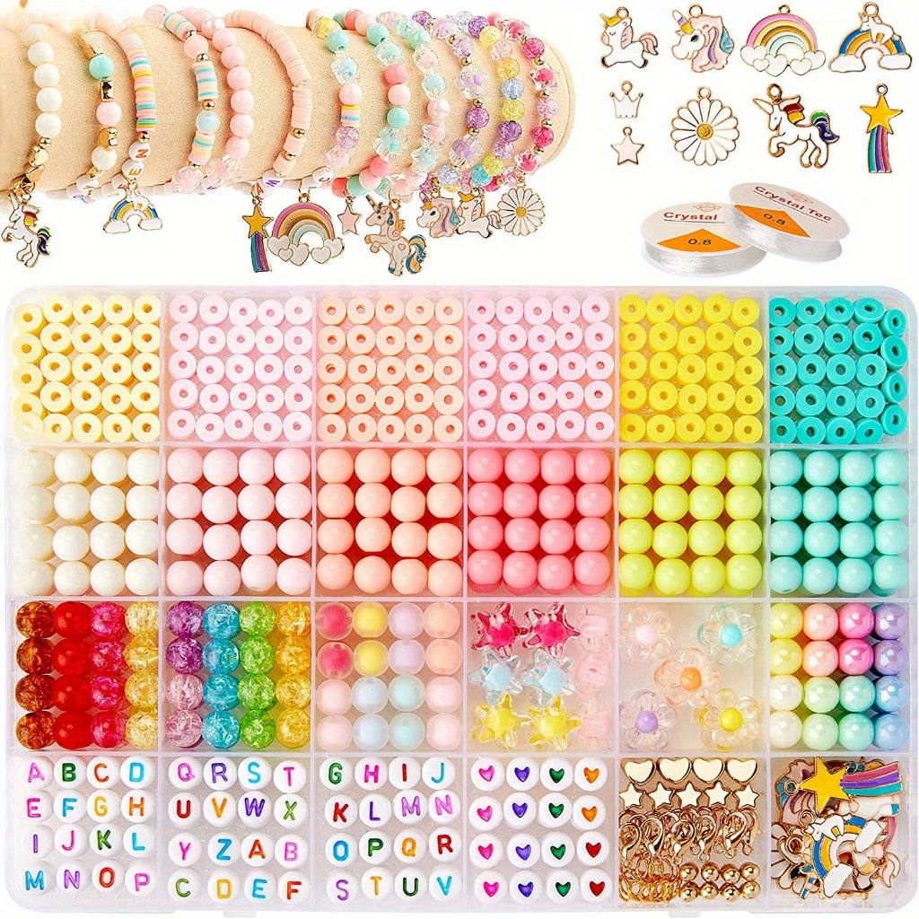 Bộ hạt cườm unicorn làm vòng tay hạt cườm đa dạng Bộ hạt cườm DIY làm vòng tay tự làm vòng tay unico