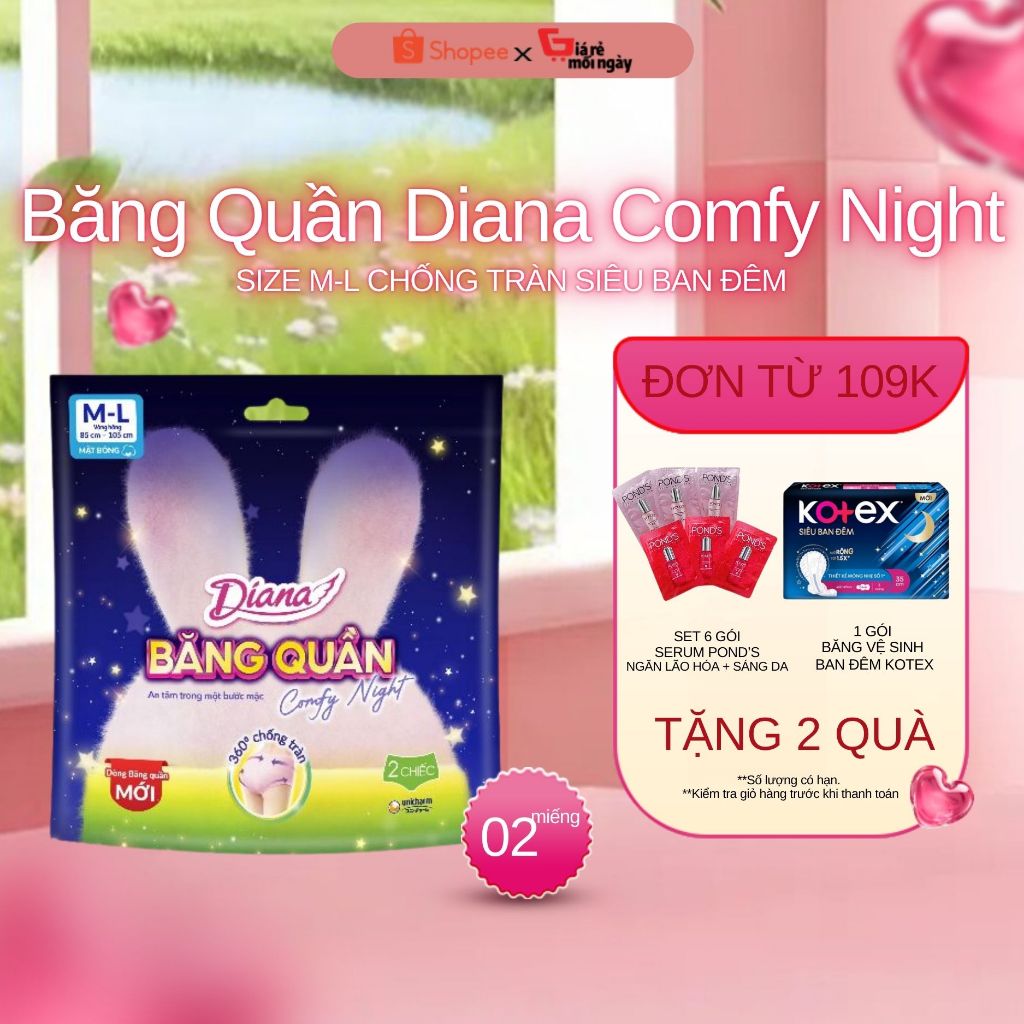 Băng Quần Diana Comfy Night Size ML 2 Gói/Miếng