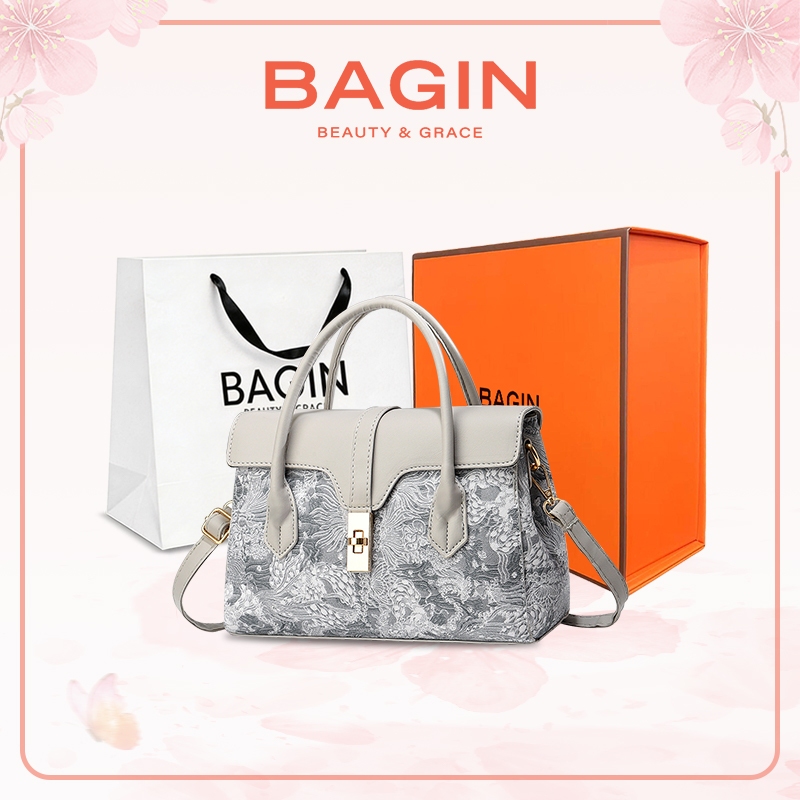 BAGIN Túi Xách Nữ Họa Tiết Thêu Tinh Tế Sang Trọng Kèm Dây Đeo Chéo Ngày Lễ Quà Tặng