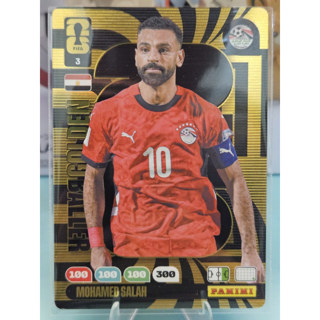 Thẻ GOLDEN BALLER Mohamed Salah Panini World Cup 2026 (Ai Cập)