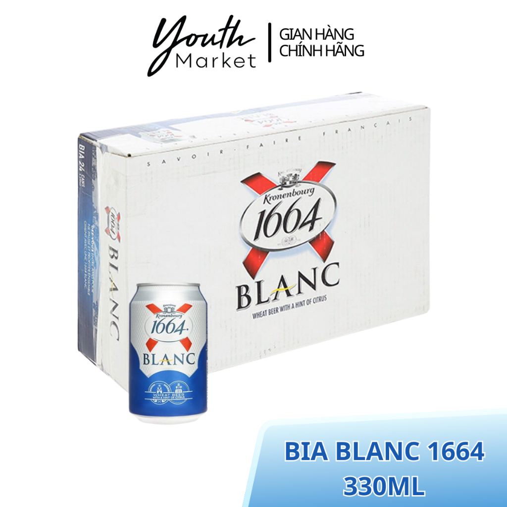 Thùng 24 Lon Bia Kronenbourg 1664 Blanc 5% 330ML
