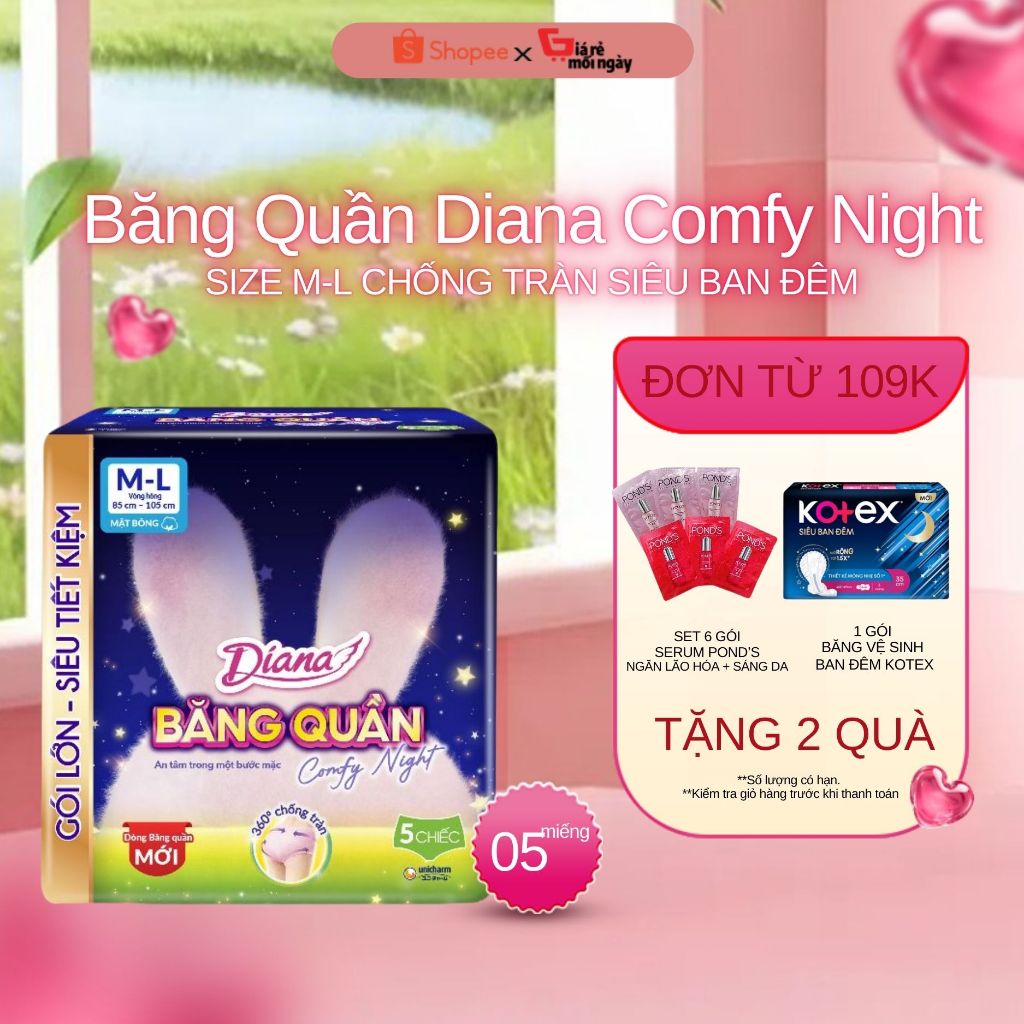 Diana Băng Quần Comfy Night Size M-L 5 Chiếc/Gói