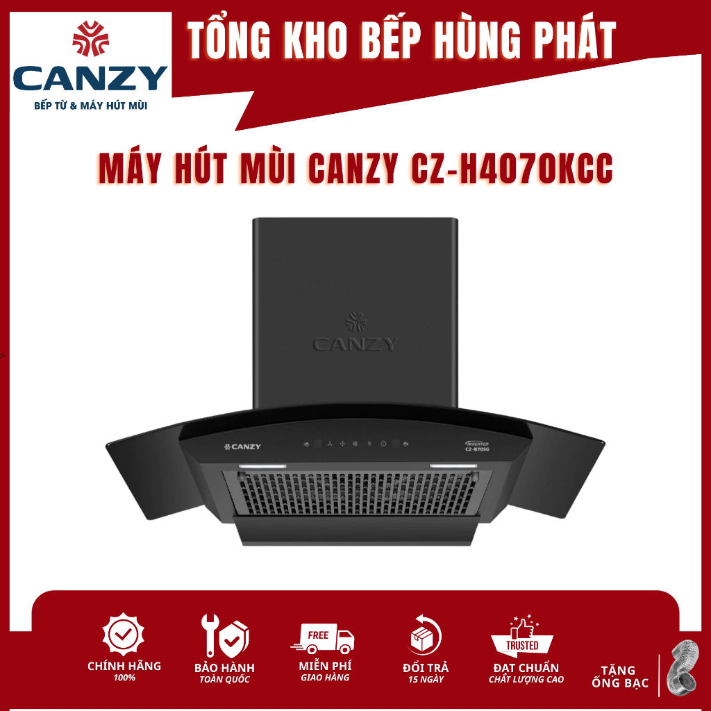 Máy Hút Mùi CANZY CZ-H4070KCC, CZ D70SMART, Cảm Ứng & Cảm Biến Vẫy Tay