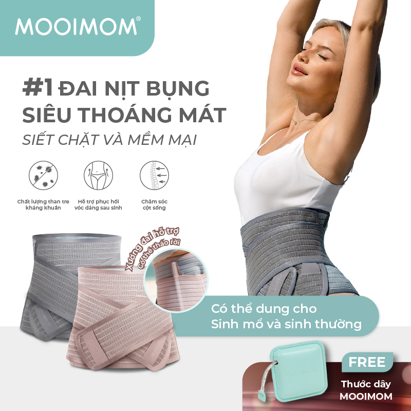 Đai Nịt Bụng Sau Sinh Mổ & Thường Vải Sợi Tre Siêu Thoáng Mát Cho Mẹ, Hỗ Trợ Phục Hồi Vóc Dáng