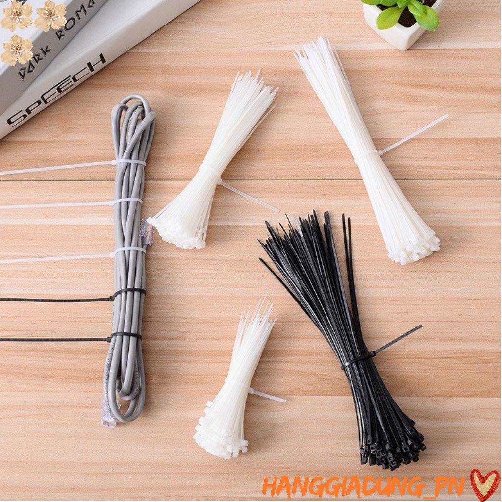 Set 100 dây rút B39 dây rút nhựa size 150 X 2.5MM (hai màu trắng đen) HGDB39