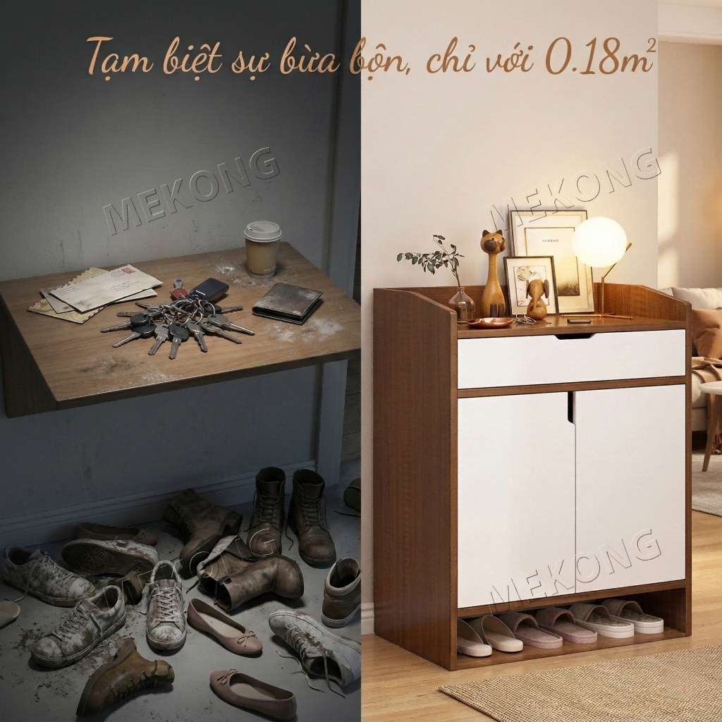 MK Tủ Đựng Giày Dép Gỗ MDF Chống Bụi, Kệ Để Giày Nhiều Ngăn Kín Cáo Tiện Ích | BigBuy360 - bigbuy360.vn