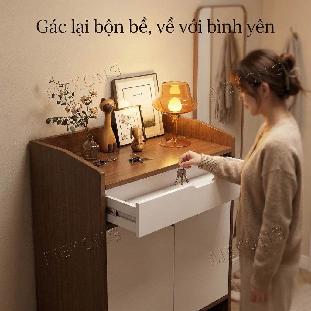 MK Tủ Đựng Giày Dép Gỗ MDF Chống Bụi, Kệ Để Giày Nhiều Ngăn Kín Cáo Tiện Ích | BigBuy360 - bigbuy360.vn