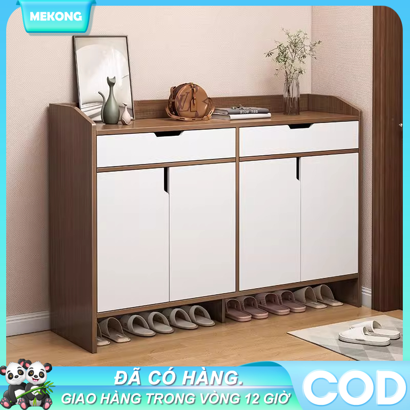 MK Tủ Đựng Giày Dép Gỗ MDF Chống Bụi, Kệ Để Giày Nhiều Ngăn Kín Cáo Tiện Ích