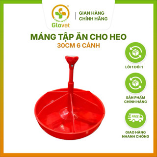 Máng tập ăn cho heo con 30cm 6 cánh nhựa nguyên sinh