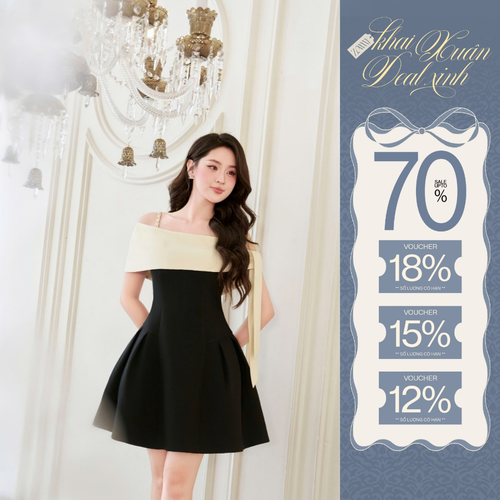ZAMY SHOP - Váy TK trễ vai 2s xích nơ lệch đầm slay ăn cưới,váy body nữ tôn dáng,váy nữ 2025 mẫu mới